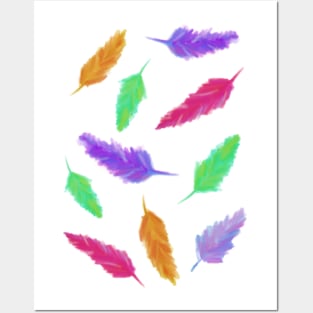 Colorful feathers Posters and Art